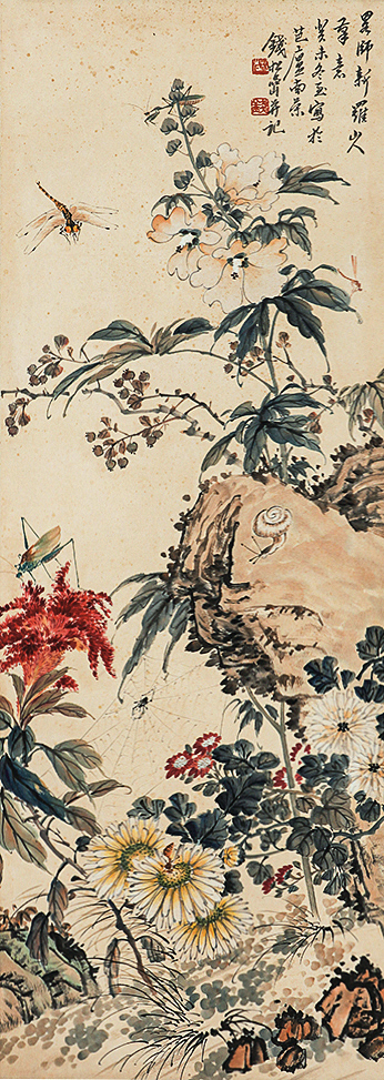 古玩字畫錢松喦款真品鑒賞圖