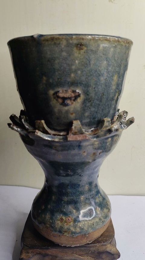 古玩陶瓷明代藍(lán)釉凈水碗拍賣，當(dāng)前價格1000元