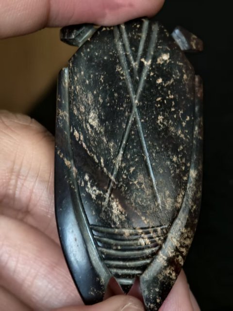 古玩玉器漢代地方玉蟬真品鑒賞圖