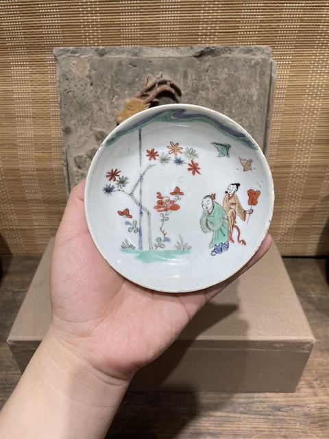 古玩陶瓷清早期五彩人物故事圖盤真品鑒賞圖