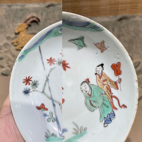 古玩陶瓷清早期五彩人物故事圖盤真品鑒賞圖