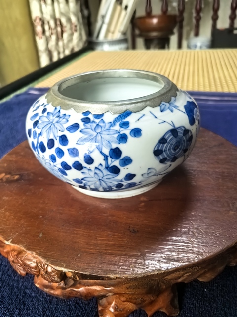 古玩陶瓷青花花卉紋水洗真品鑒賞圖