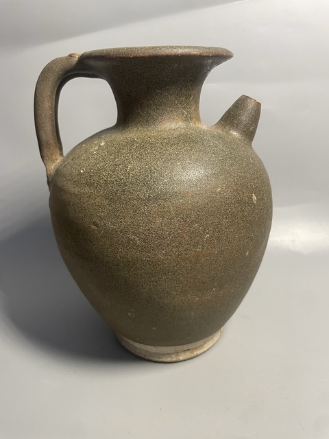 古玩陶瓷耀州窯茶葉末釉執壺真品鑒賞圖