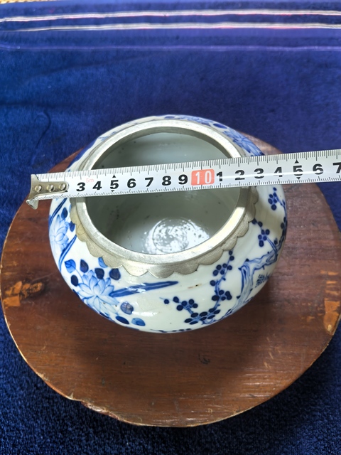 古玩陶瓷青花花卉紋水洗真品鑒賞圖