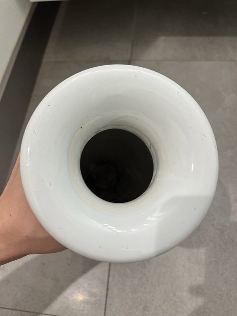 古玩陶瓷釉下彩繪花鳥紋撇口瓶真品鑒賞圖