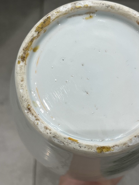 古玩陶瓷釉下彩繪花鳥紋撇口瓶真品鑒賞圖