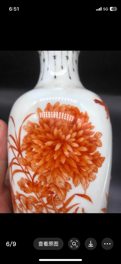 古玩陶瓷花鳥紋瓶真品鑒賞圖