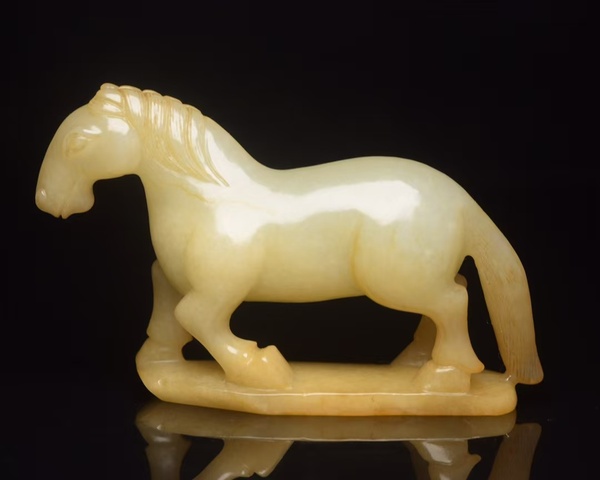古玩玉器和田玉馬擺件真品鑒賞圖