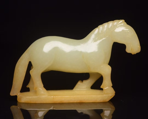 古玩玉器和田玉馬擺件真品鑒賞圖