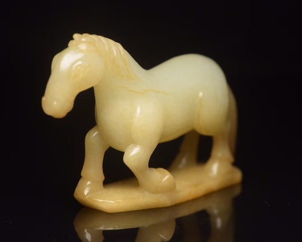 古玩玉器和田玉馬擺件真品鑒賞圖
