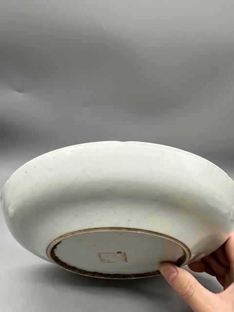 古玩陶瓷馬慶云 淺絳彩右軍愛鵝圖畫盤真品鑒賞圖