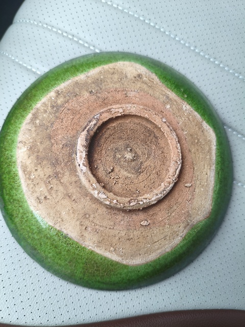 古玩陶瓷遼綠釉盤真品鑒賞圖