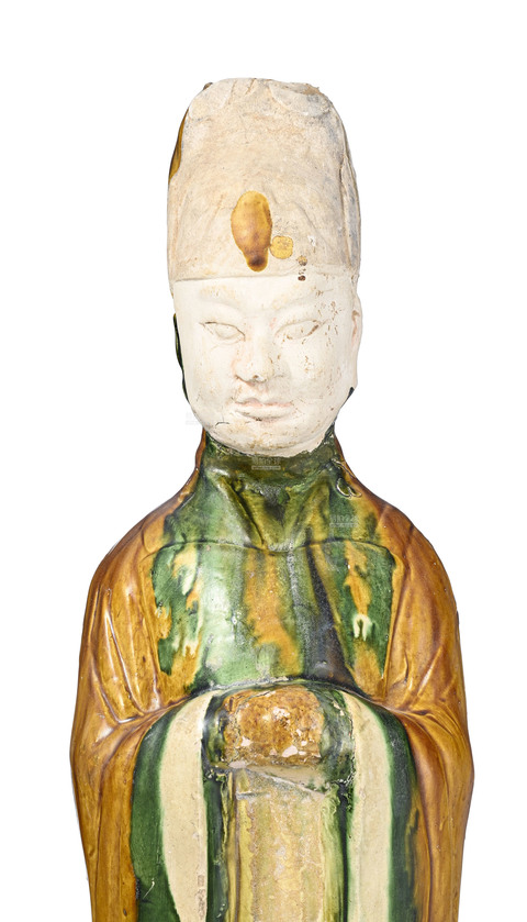 古玩陶瓷唐三彩人物俑真品鑒賞圖