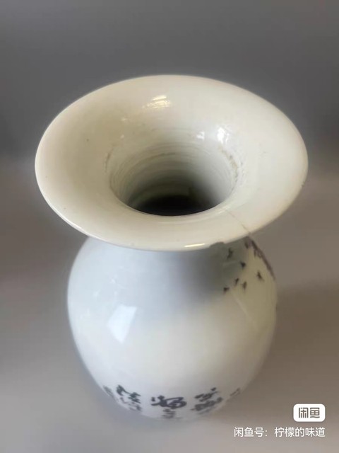 古玩陶瓷粉彩五倫圖撇口瓶真品鑒賞圖