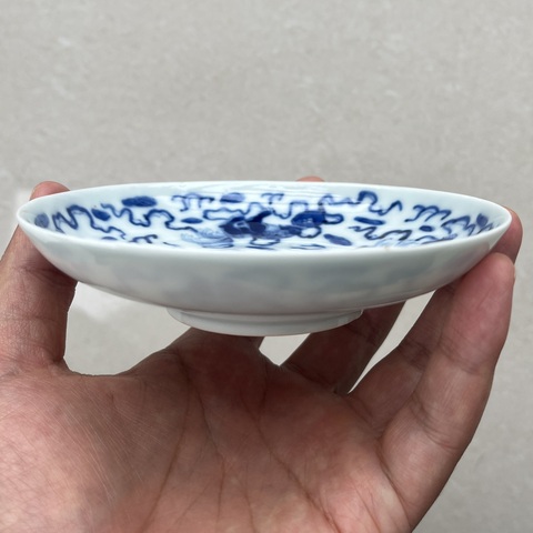 古玩陶瓷青花獅紋盤真品鑒賞圖