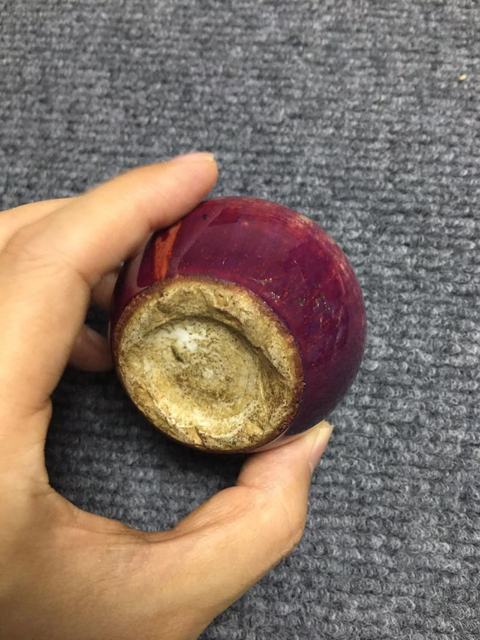 古玩陶瓷鈞紅窯變釉水盂真品鑒賞圖