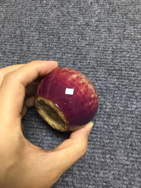古玩陶瓷鈞紅窯變釉水盂真品鑒賞圖
