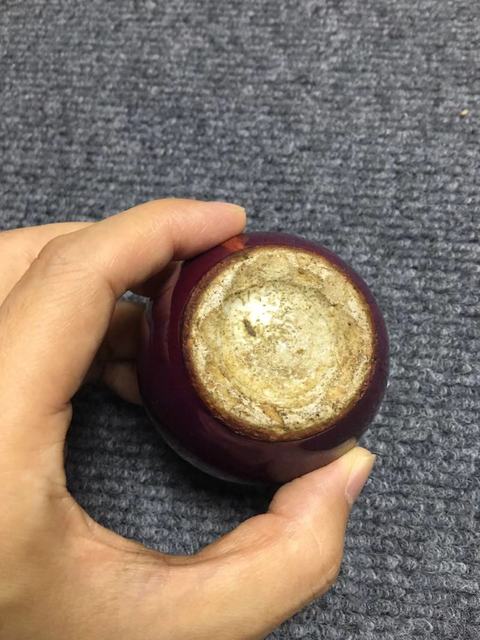 古玩陶瓷鈞紅窯變釉水盂真品鑒賞圖