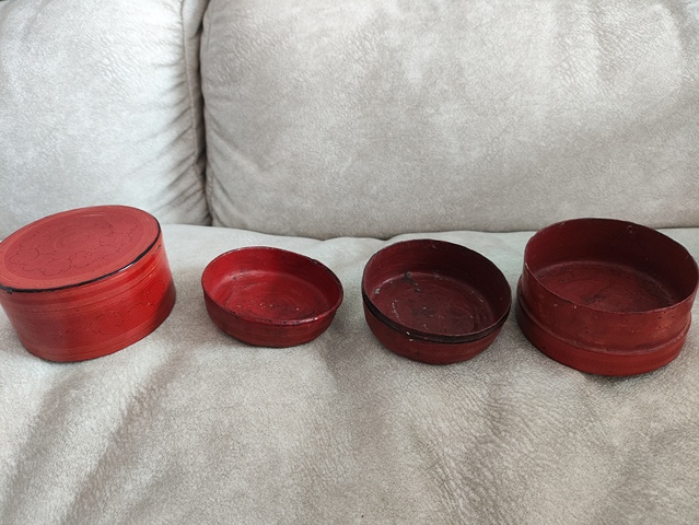 古玩雜項木胎漆盒真品鑒賞圖