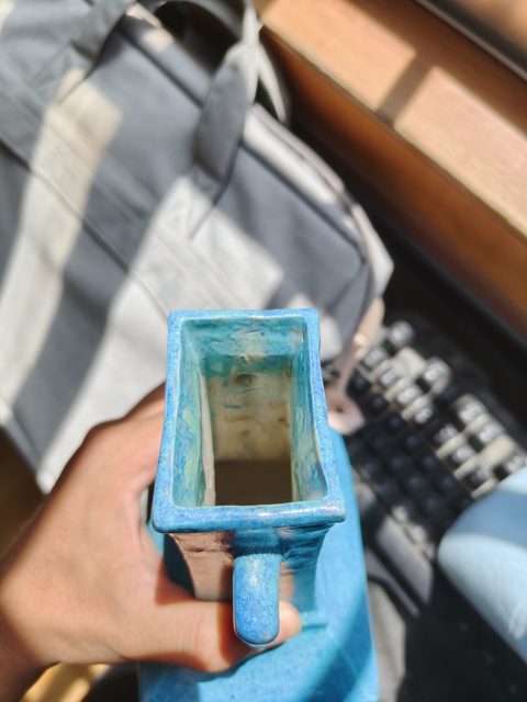 古玩陶瓷爐鈞釉雙耳四方瓶真品鑒賞圖