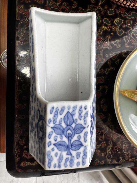 古玩陶瓷青花茶巾盒真品鑒賞圖