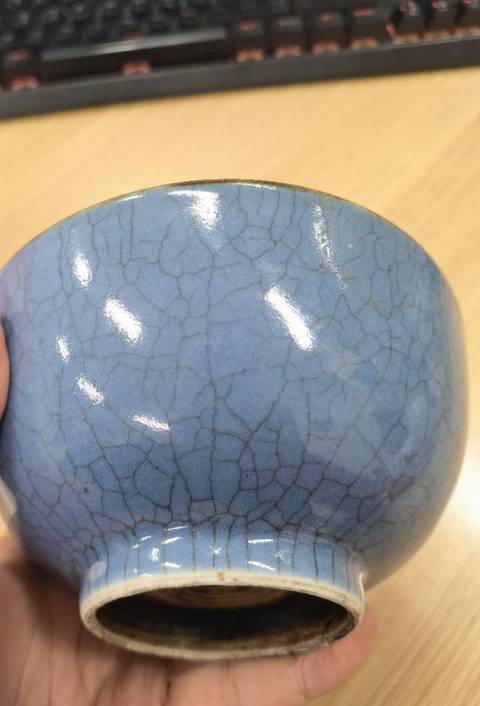 古玩陶瓷藍哥釉碗真品鑒賞圖