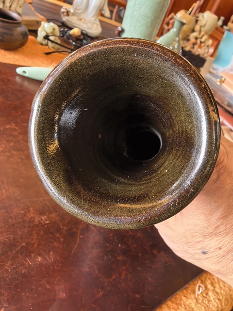 古玩陶瓷磁州窯茶葉末釉玉壺春瓶真品鑒賞圖