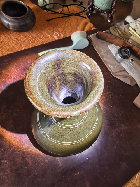 古玩陶瓷磁州窯茶葉末釉玉壺春瓶真品鑒賞圖