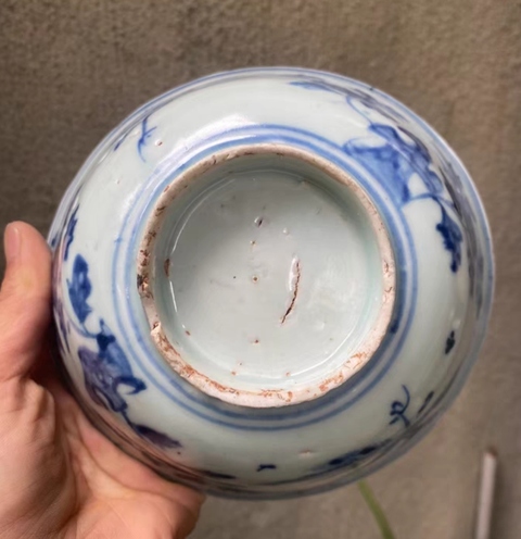 古玩陶瓷明代成化青花鳳凰牡丹紋青花碗拍賣，當前價格6000元