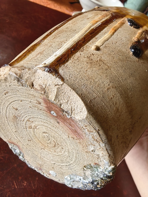 古玩陶瓷黃釉執壺真品鑒賞圖