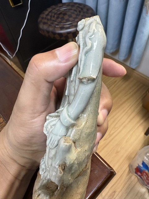 古玩陶瓷南宋影青塑像標本真品鑒賞圖