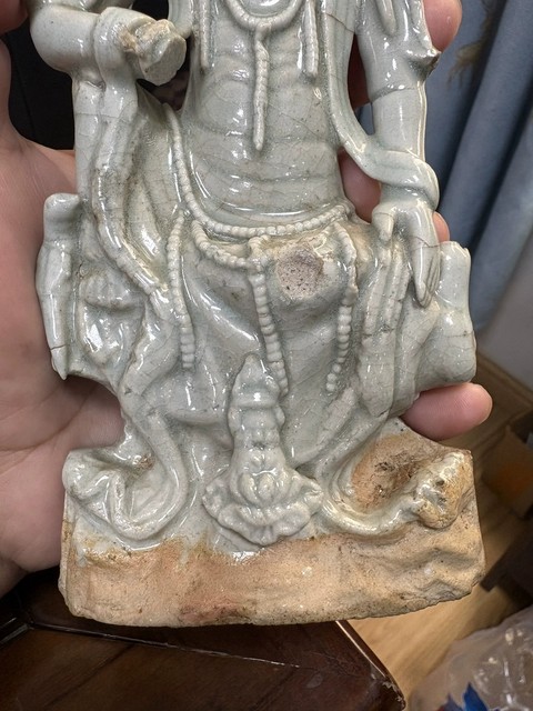 古玩陶瓷南宋影青塑像標本真品鑒賞圖