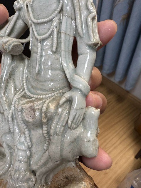 古玩陶瓷南宋影青塑像標本真品鑒賞圖