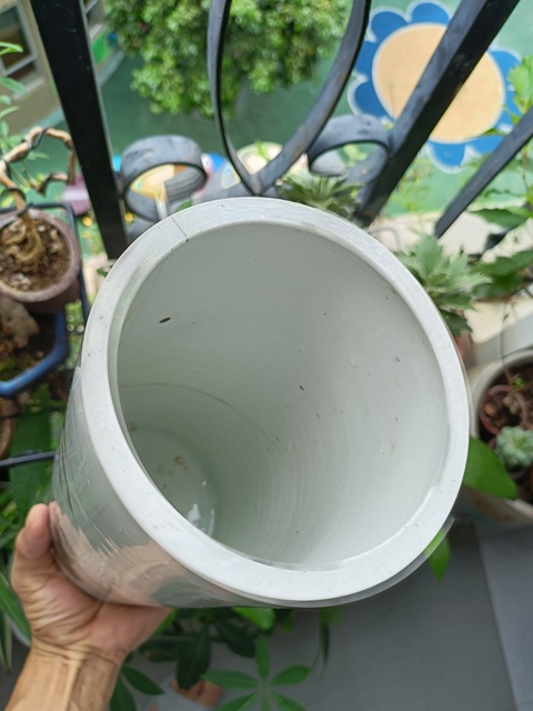 古玩陶瓷民國淺降彩帽筒真品鑒賞圖