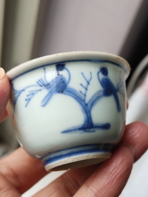 古玩陶瓷晚明青花杯真品鑒賞圖
