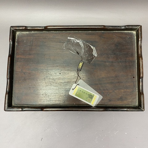 古玩陶瓷民國木質茶盤真品鑒賞圖