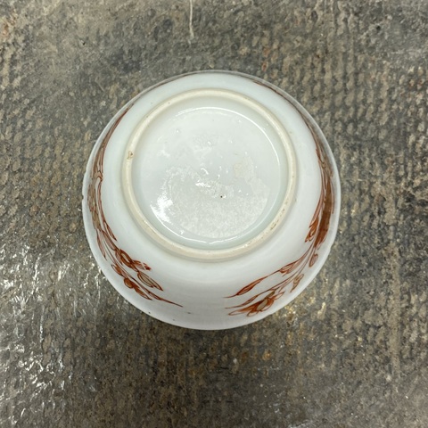 古玩陶瓷清康熙·礬紅描金花卉紋杯拍賣，當前價格960元