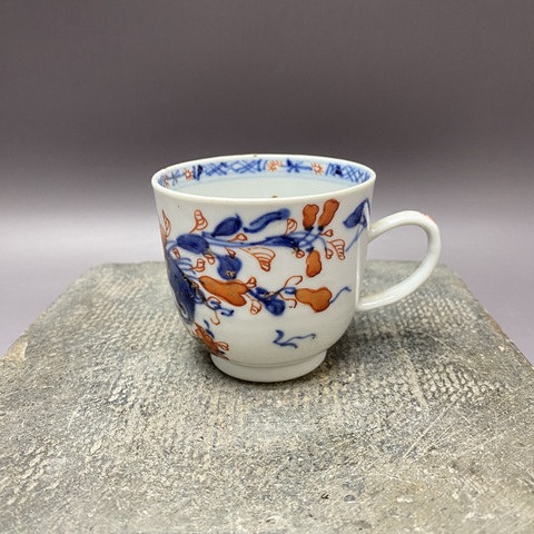 古玩陶瓷清康熙·青花礬紅博古花卉·執(zhí)杯拍賣，當前價格890元