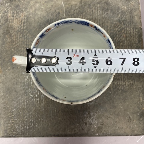 古玩陶瓷清康熙·青花礬紅博古花卉·執(zhí)杯拍賣，當前價格890元