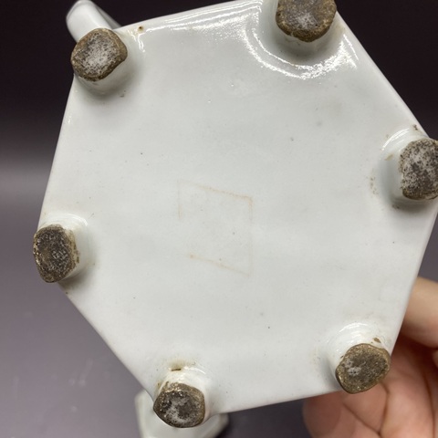 古玩陶瓷仕女詩紋六方粉彩執(zhí)壺真品鑒賞圖