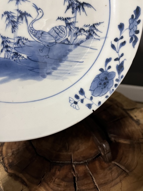 古玩陶瓷青花飛鳴食宿盤拍賣,當前價格550元