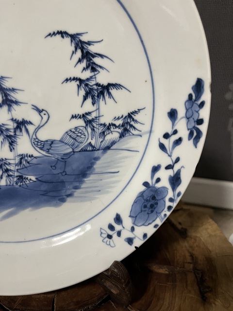 古玩陶瓷青花飛鳴食宿盤拍賣,當前價格550元