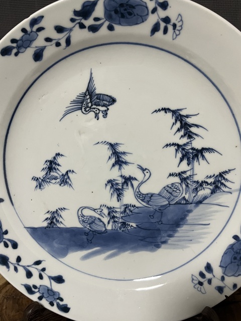 古玩陶瓷青花飛鳴食宿盤拍賣,當前價格550元