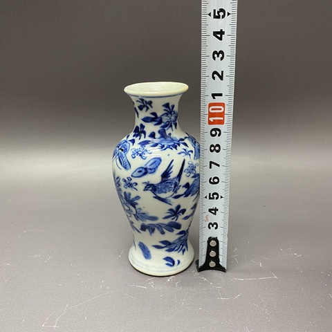 古玩陶瓷清晚期·花鳥蝶紋·青花觀音瓶拍賣，當前價格1960元