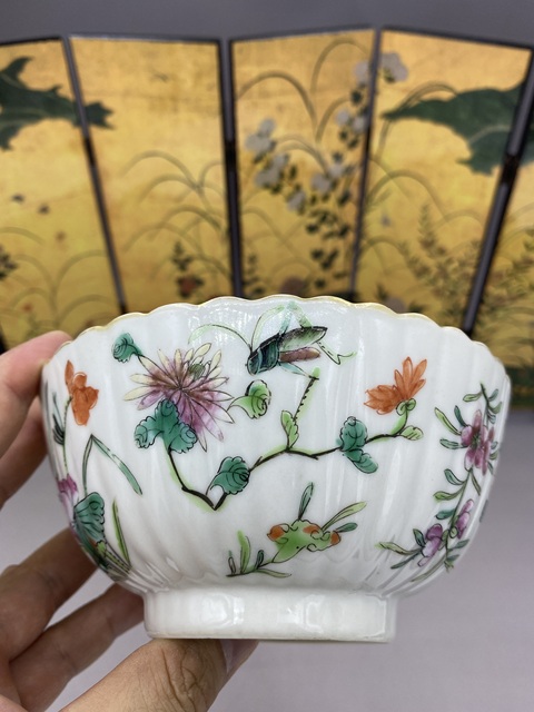 古玩陶瓷清同治 粉彩飛黃騰達圖菊瓣碗拍賣，當前價格2577元