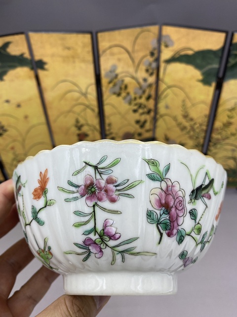 古玩陶瓷清同治 粉彩飛黃騰達圖菊瓣碗拍賣，當前價格2577元