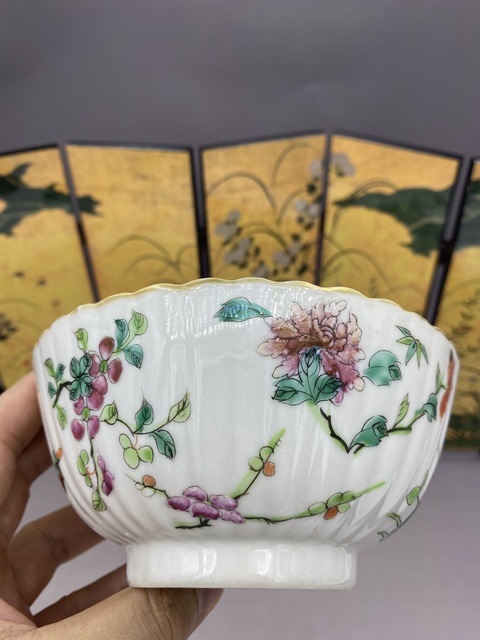 古玩陶瓷清同治 粉彩飛黃騰達圖菊瓣碗拍賣，當前價格2577元