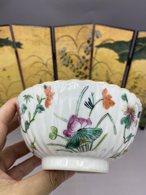 古玩陶瓷清同治 粉彩飛黃騰達圖菊瓣碗拍賣，當前價格2577元