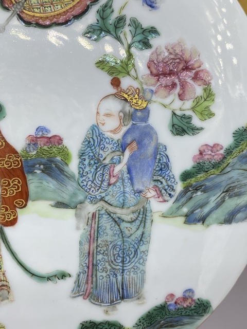 古玩陶瓷粉彩人物故事紋水洗真品鑒賞圖