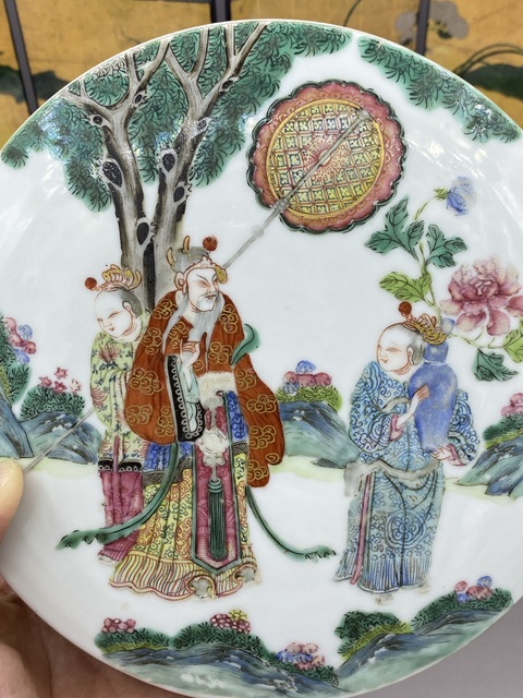 古玩陶瓷粉彩人物故事紋水洗真品鑒賞圖